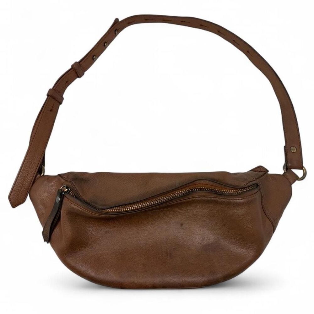 Mandrn Women's Brown Leather Waist Bag